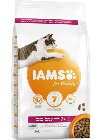 IAMS For Vitality Cat Senior Ocean Fish pre staršie mačky s morskými rybami 3 kg