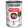 ONTARIO konz.Beef, Salmon, Sunflower Oil 400g