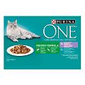 Purina One kapsička pre mačky Indoor tuniak, fazuľky, teľa, mrkva 4 x 85 g