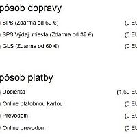 Parys.sk spôsoby dopravy a platby